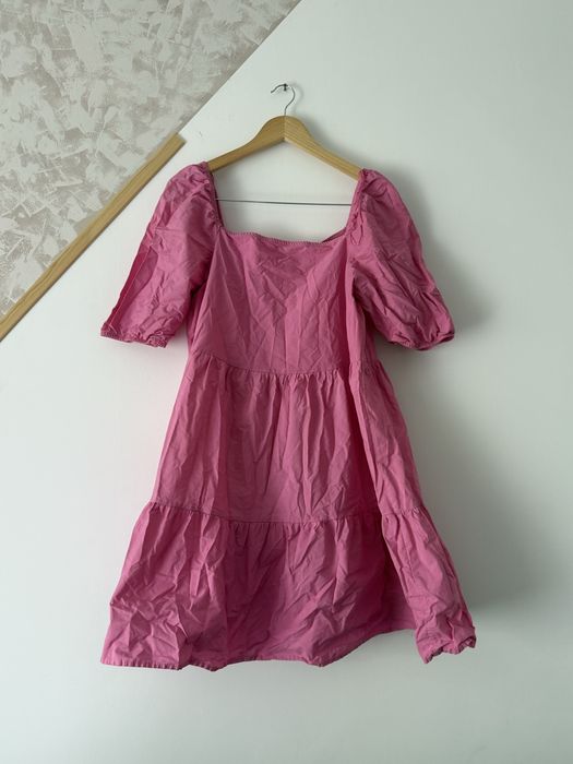 Rochie din bumbac poplin cu volane