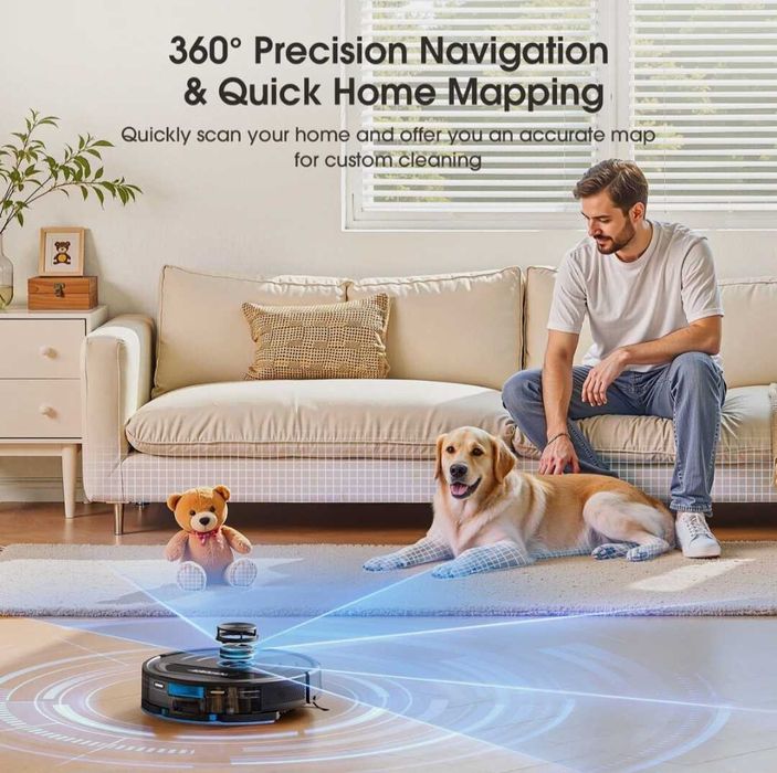 3 в 1 робот  прахосмукачка и моп, ,мощност 5500pa ,сканира на 360°