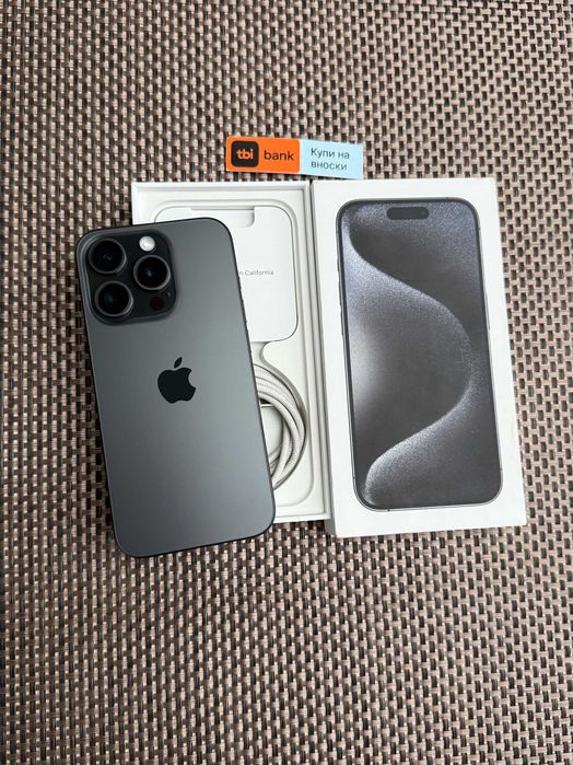 КАТО НОВ! 1TB iPhone 15 Pro Лизинг от 58лв/м / Black Titanium черен