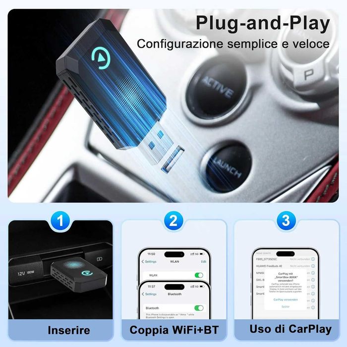 CarPlay Wireless Adapter – безжичен адаптер за Apple CarPlay 2025
