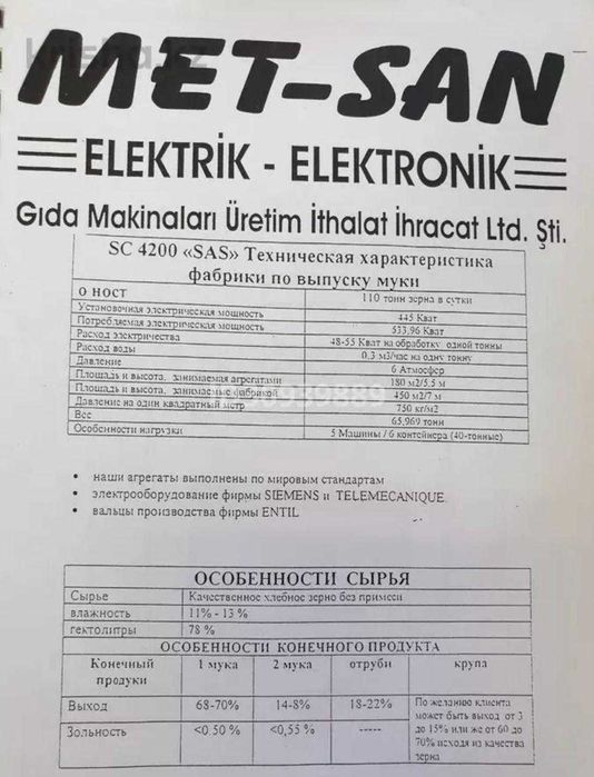 Оборудование мельничного комплекса