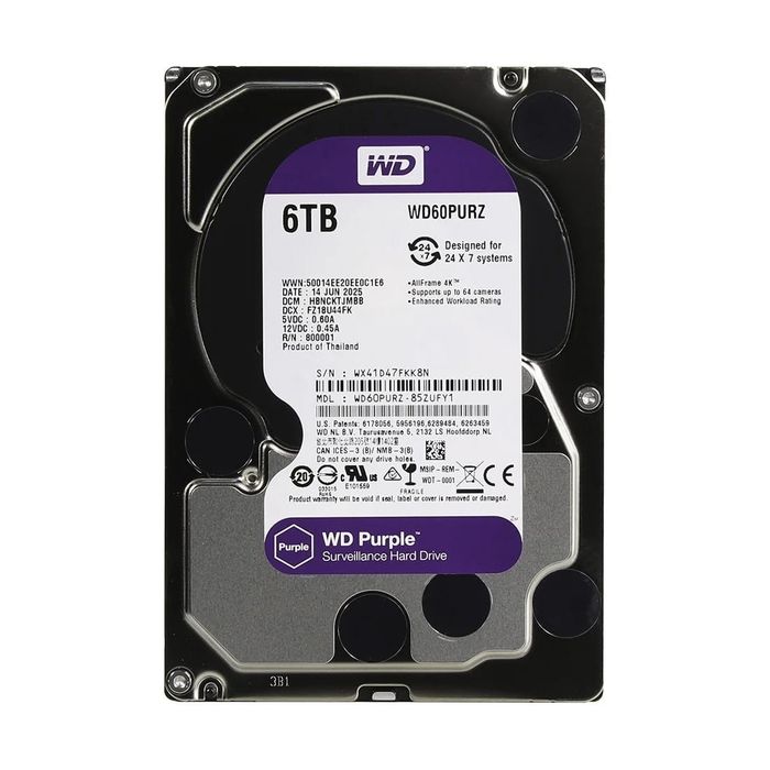 6 Тб WD Purple для Видеонаблюдения