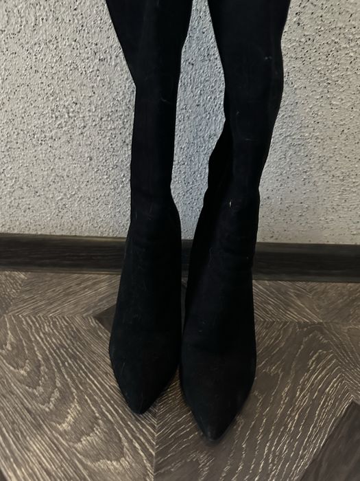 Замшевые осенние сапоги