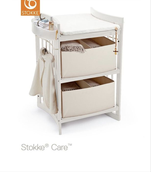 Stokke Sleepi NOU: patut + masa de infasat culoare alba