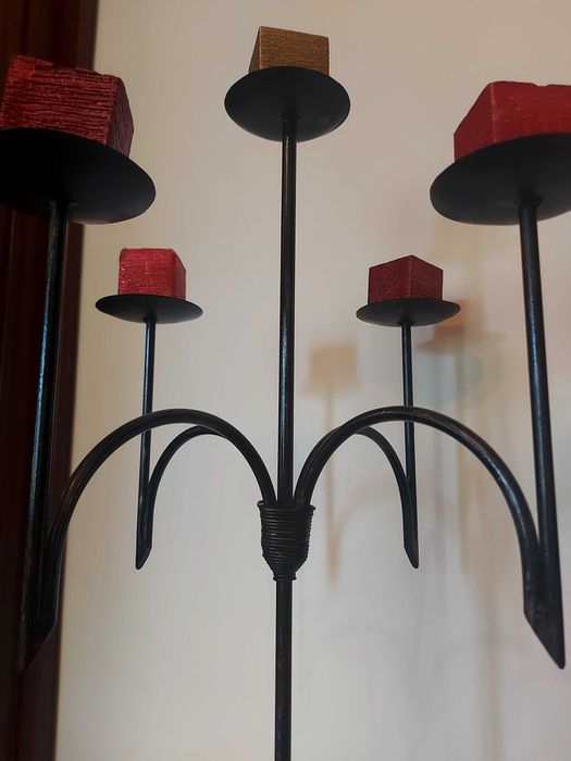 Suport 5 lumanari din fier forjat  1200mm