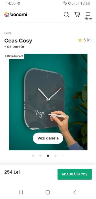 Ceas de perete Leitz Cosy personalizabil, am doua culori, sigilat.