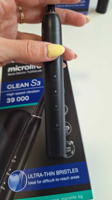 2бр Microlife Clean S3 и S5 Звукова електрическа четка за зъби черна