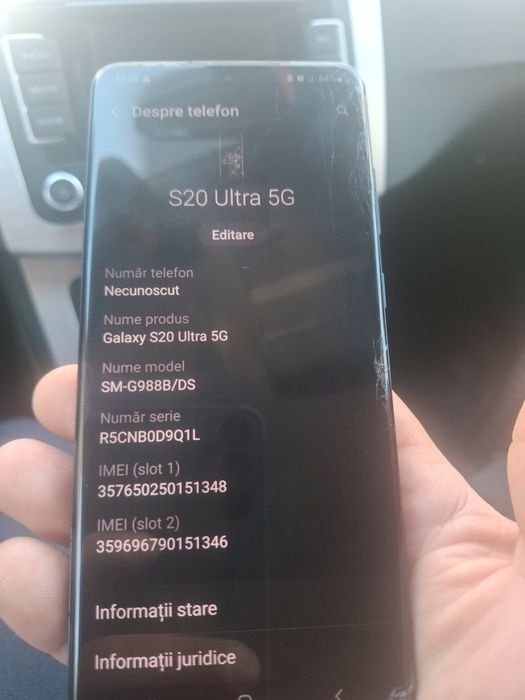 Samsung Galaxy S20 Ultra,  5G, 12GRAM , 128GB, stare buna