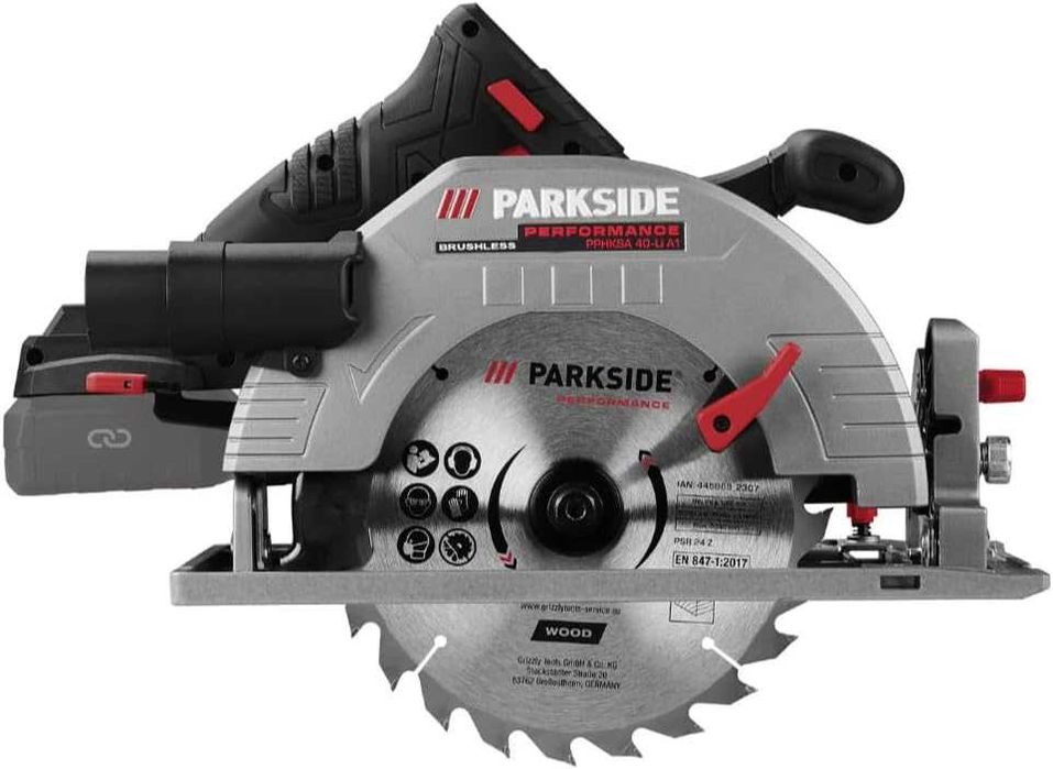 Чисто нов 40V Безчетков Циркуляр 190мм Parkside Performance цинколяр Парксайд
