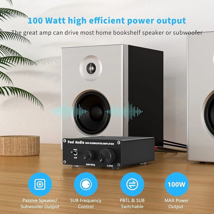 Fosi Audio M04 Home Theater Subwoofer Amplifier