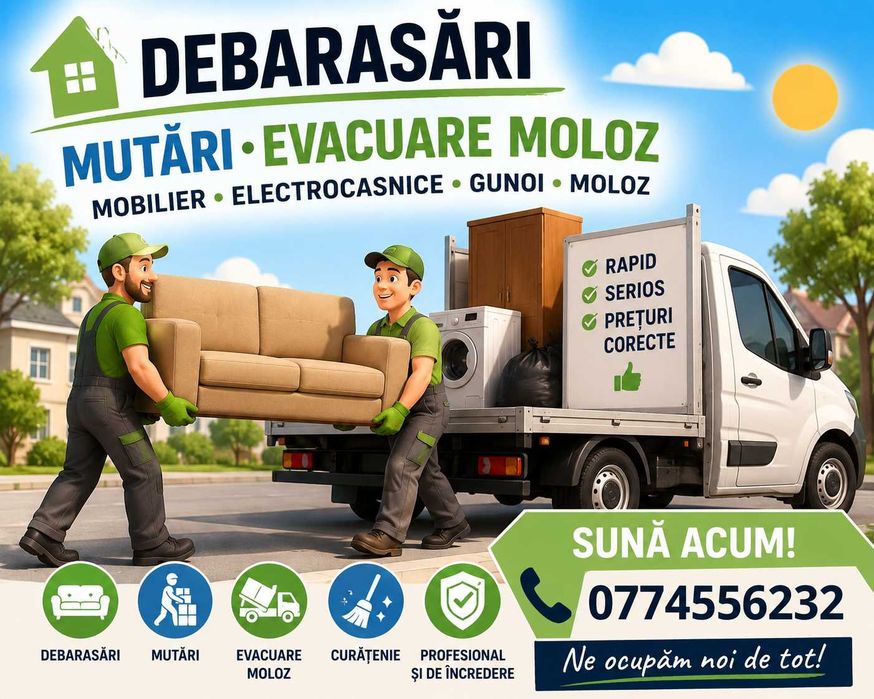 Debarasări Arad | Mutări | Evacuare Mobilă și Moloz | Curățenie