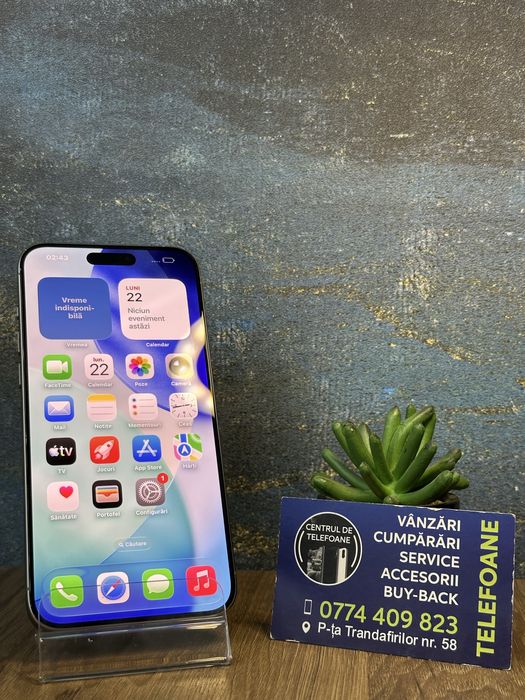 Iphone 15 Pro Max/128Gb/2 ani Garantie Centrul de Telefoane/rate