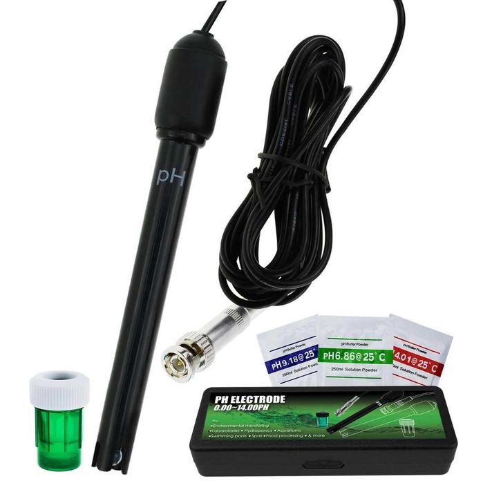 Electrod de pH cu corp lung cu sondă cu mufă BNC, cablu 300 cm