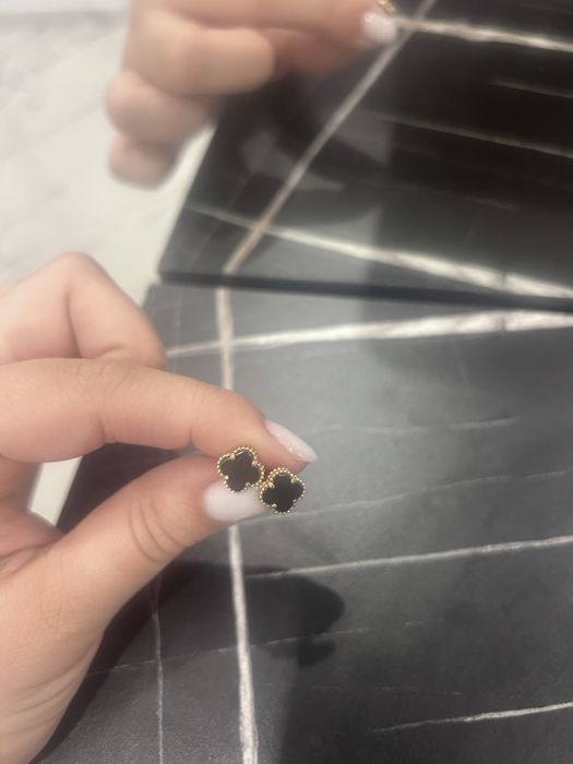 Златни обеци  по модел на Van Cleef