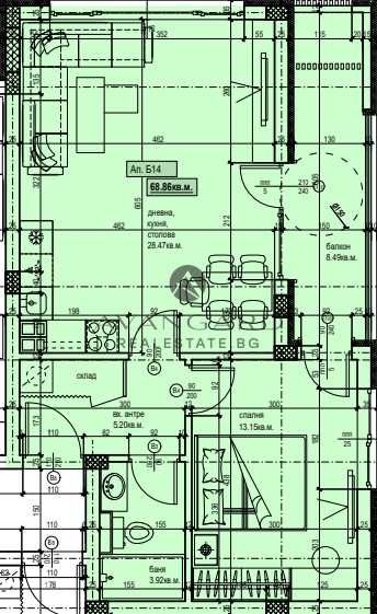 оф.25319 Двустаен в луксозен бутиков комплекс/ Смирненски