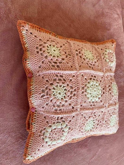 Fata de perna crosetata manual, 35x35cm, acrilic anti-pilling