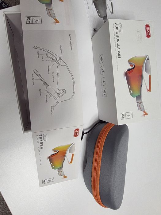 Ochelari de soare Bluetooth profesionali, albi, UV400