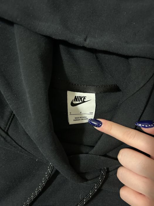 Оригинален черен суитшърт Nike Cropped / Къс суичър с качулка / Размер S