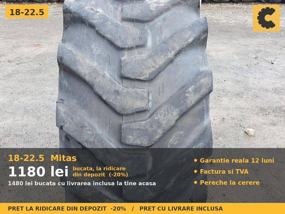 Cauciucuri Anvelope 18-22.5 18 22.5 18x22.5 18.00-22.5 445/65-22.5 Mitas Buldo Incarcator Utilaje SH Second Hand ANVELOPE Garantie 1 An Factura