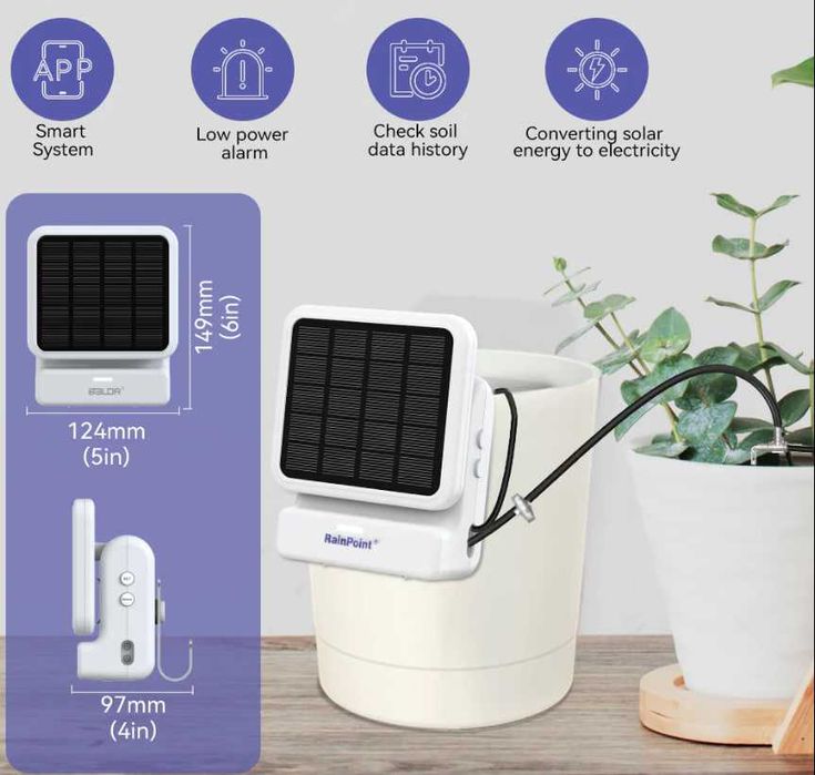 Автополив для комнатных растений RainPoint | Smart+Solar panel