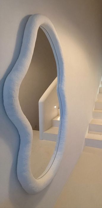 Oglinda decorativa/Oglinda mare handmade LED stil wabisabi – unicat