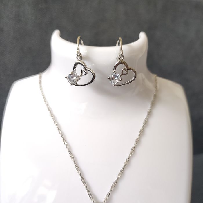 Сребърен комплект с печат 925 + подаръчна опаковка