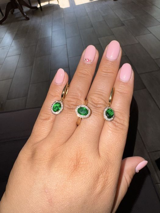 Набор золото серьги и кольцо