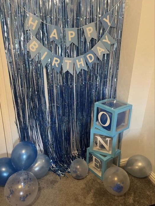 Бели Кутии за балони, украса Baby, One, Two, Three, Bride, Love