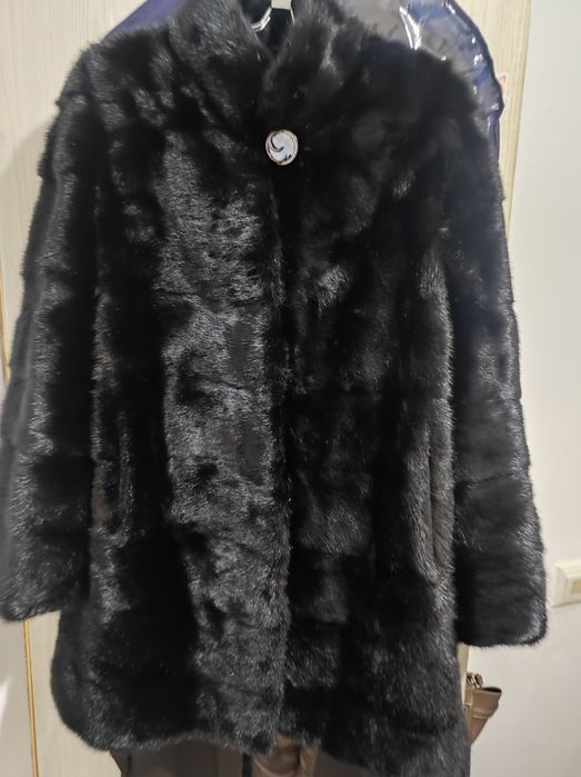 Норковая шуба поперечная