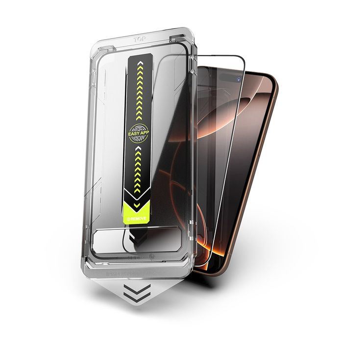 iPhone 17/Pro/Max/Air/ TITAN GLASS Easy App Стъклен протектор за екран