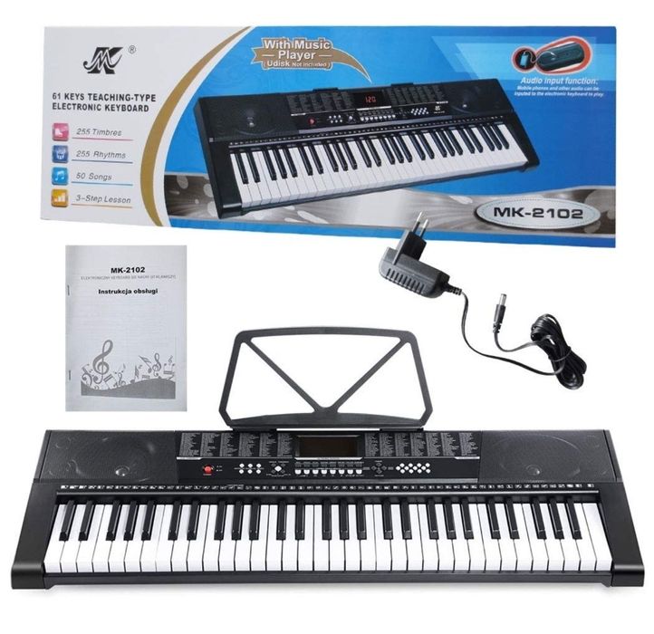 MK-2102 rusumli elektron sintezator (klavishli musiqa asbobi).
Bu asbo