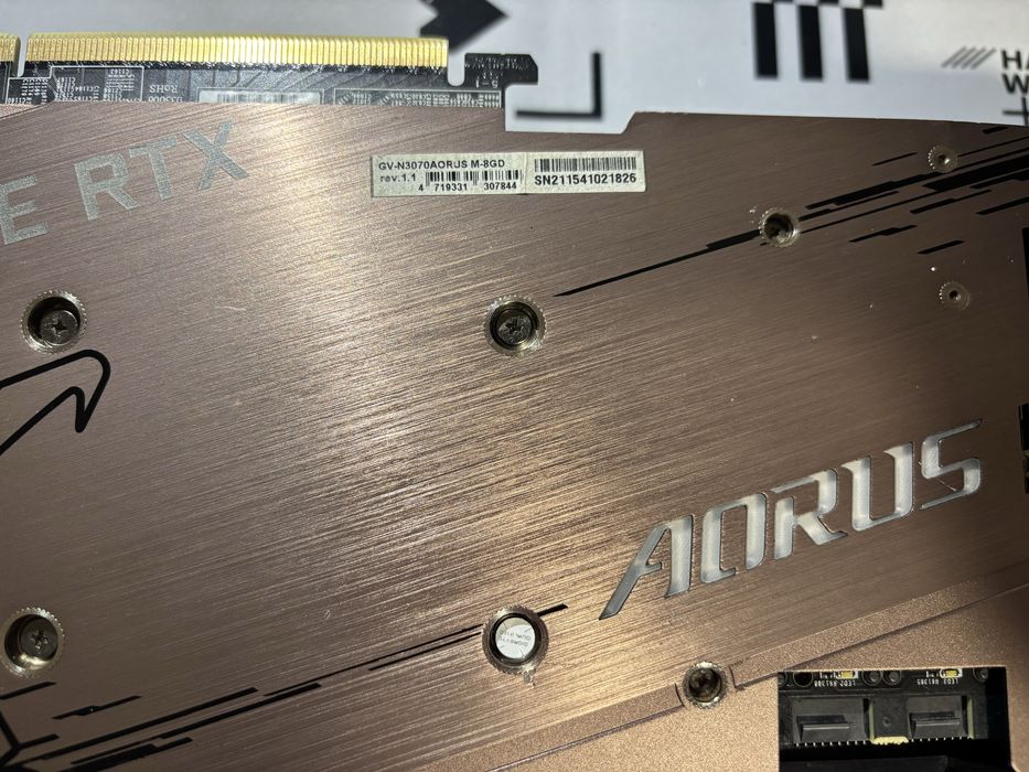 Placa video Nvidia Geforce Gigabyte RTX 3070 Aorus Master OC 8GB GDDR6