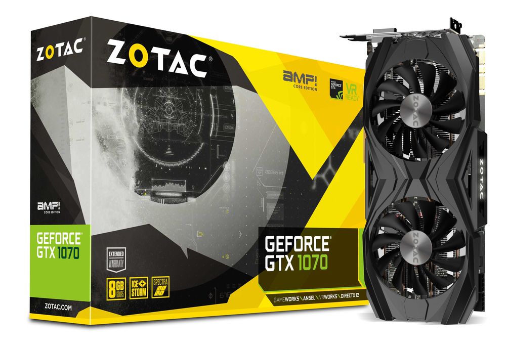 Видеокарта GTX 1070 Zotac amp core edition 8gb