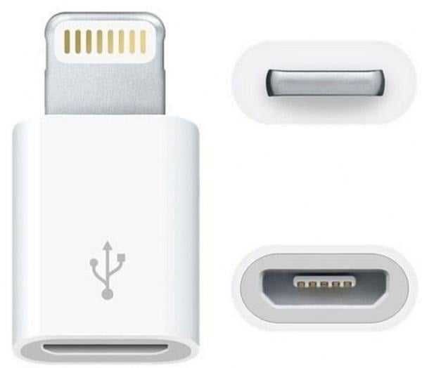 Adaptor Micro USB- Iphone, 8 pini - Alb