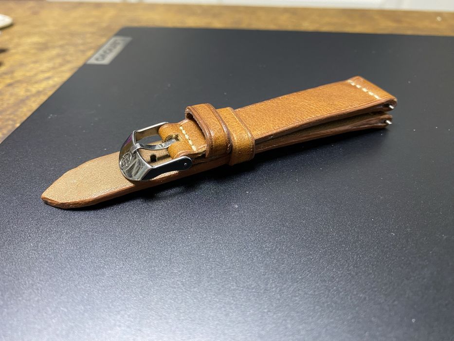 Curea de ceas maro cognac - 20 mm - lucrata manual