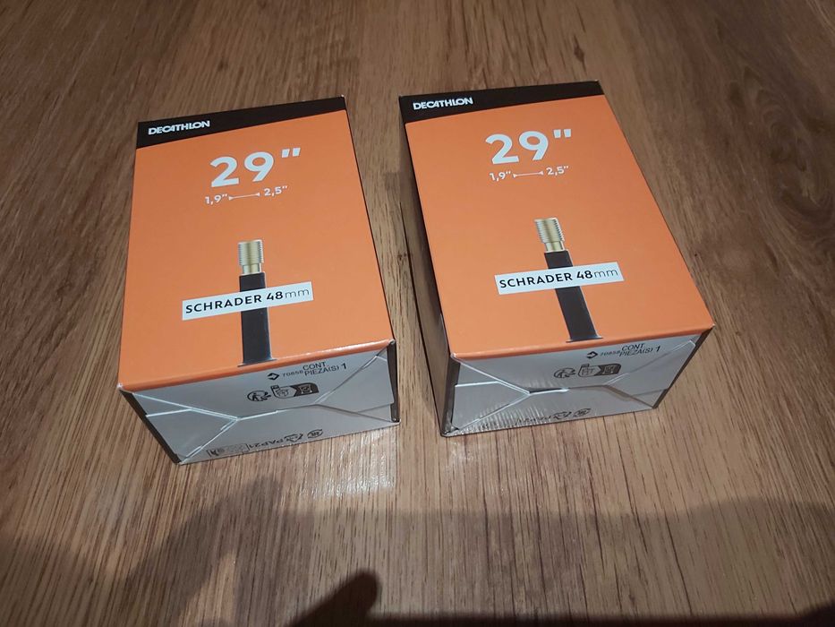 Set 2 Camere Aer Bicicletă 29" (Valvă Schrader Auto 48mm) – Noi, în cutie