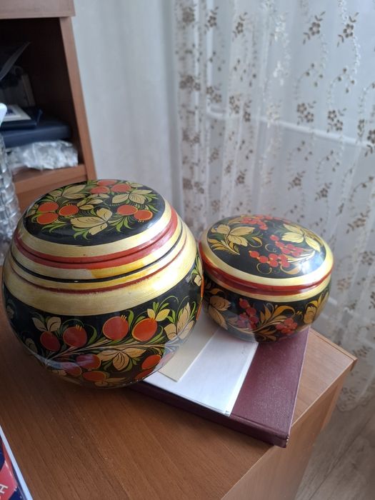 Хохлома, 2 ёмкости, дерево