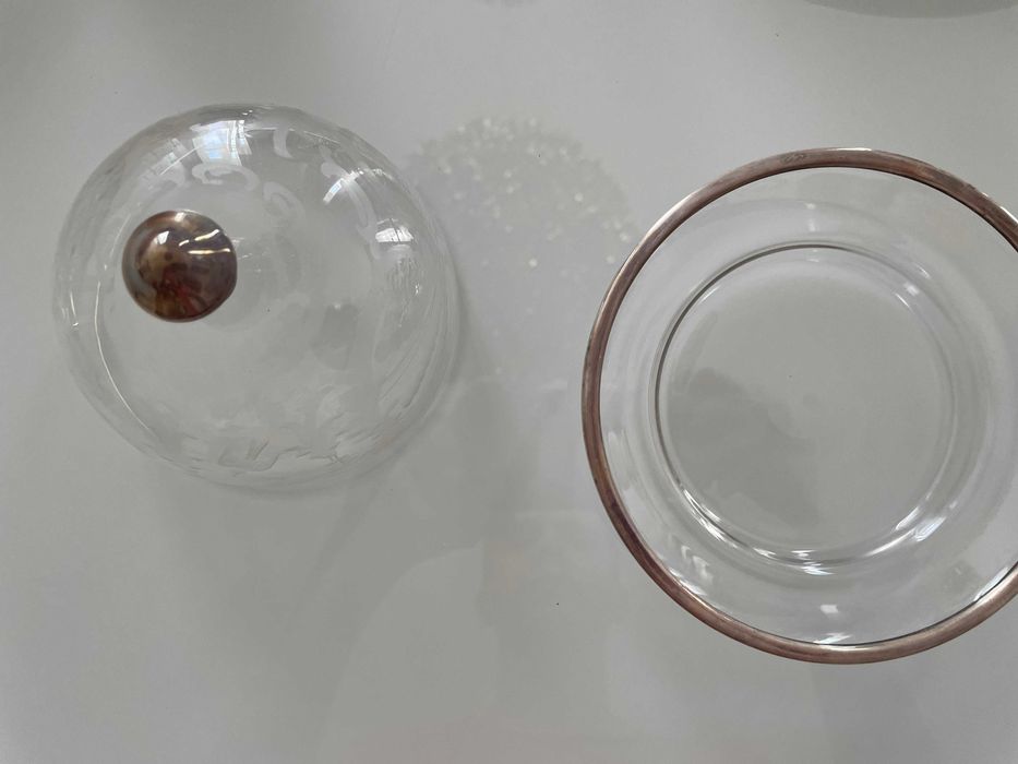 vas cristal si argint H.B secol 19 pt bijuterii caviar lucruri fine