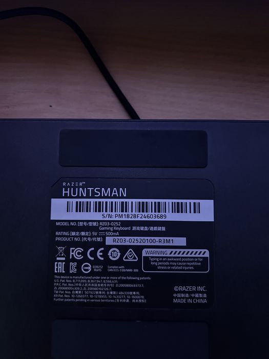 Razer Hustman RGB custom purple switch