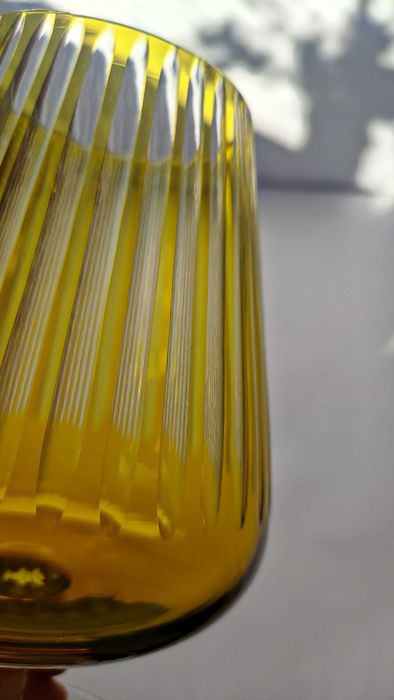 Голяма чаша/бонбониера от двуцветен кристал