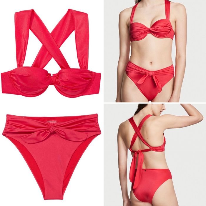 Червен бански за жени с високи бикини Victorias secret