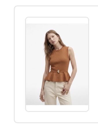 Bluza maro cu accesoriu auriu in talie Superba tricou dama maro
