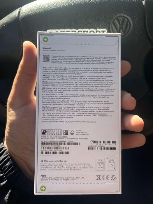 Iphone 16 черный, 128 гб