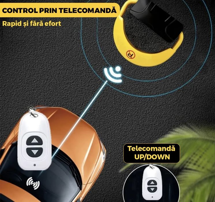 Blocator de parcare automat cu telecomandă – Montaj inclus