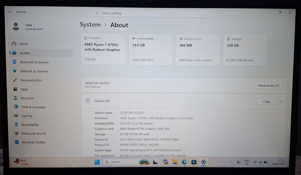 Lenovo ThinkPad E14 | Ryzen 7 4700 | 24GB  Ram | 256 SSD | Vega 7