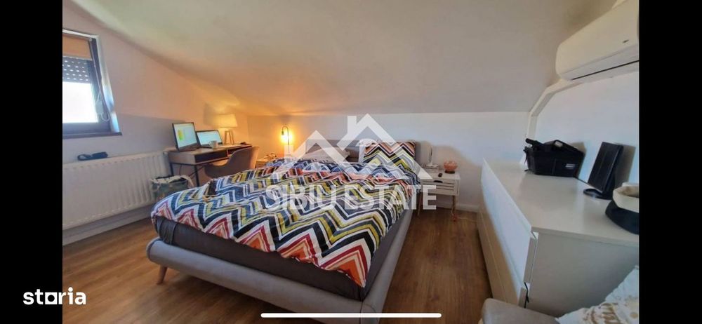 Casa moderna, de inchiriat, cu 3 camere, 2 bai, terasa