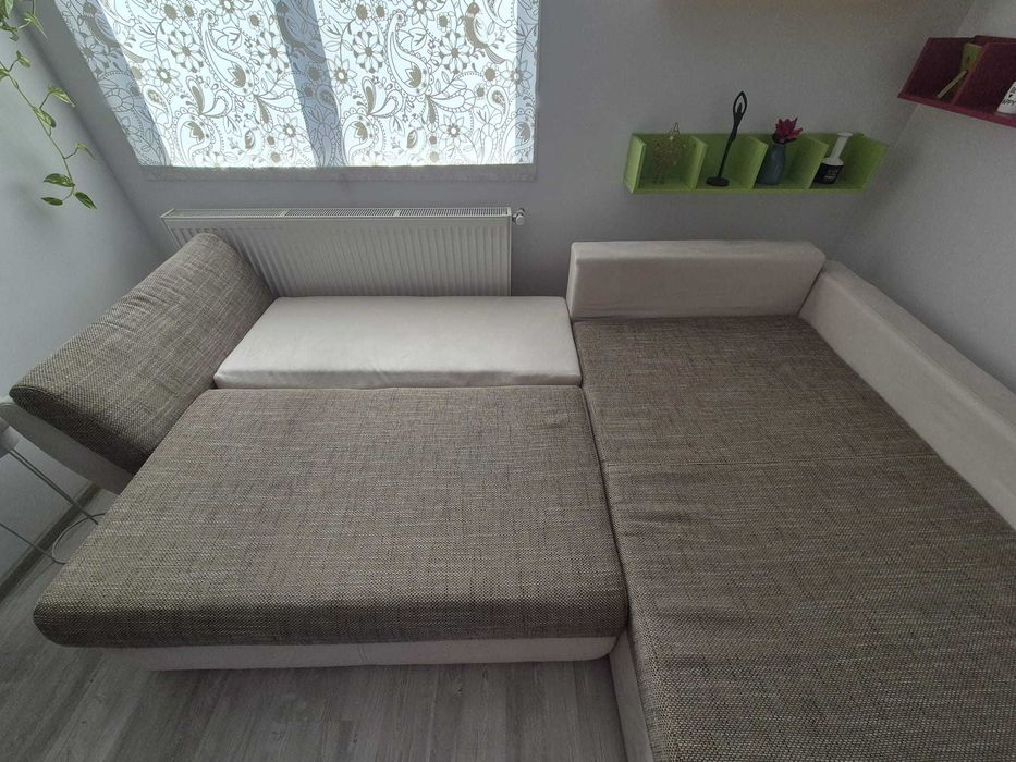 Colțar extensibil Mobexpert, modular, maro-bej