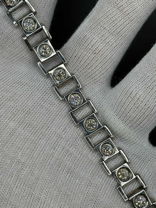 BRATARA AUR 14K + 16 Diamante x 0.35 = 5.60CT - 37.14g -Rusia -Vintage