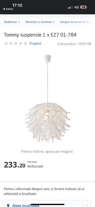 Suspensie pentru iluminat interior