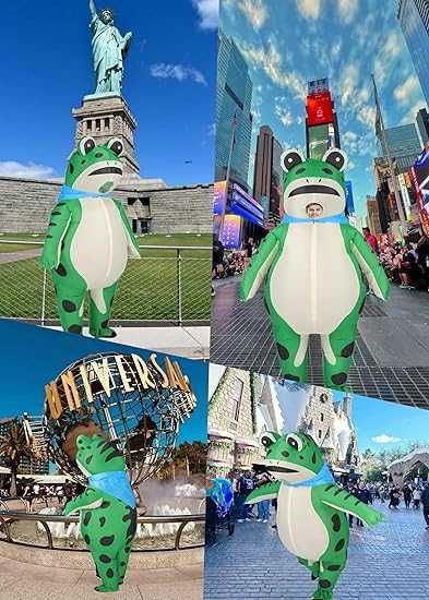 JINSTABAG Надуваем костюм за възрастни, жаба, цяло тяло, луксозен забавен костюм за мъже и жени